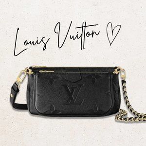 Louis Vuitton Multi Pochette Accessoires Black Empreinte Leather - NWT Full Set!